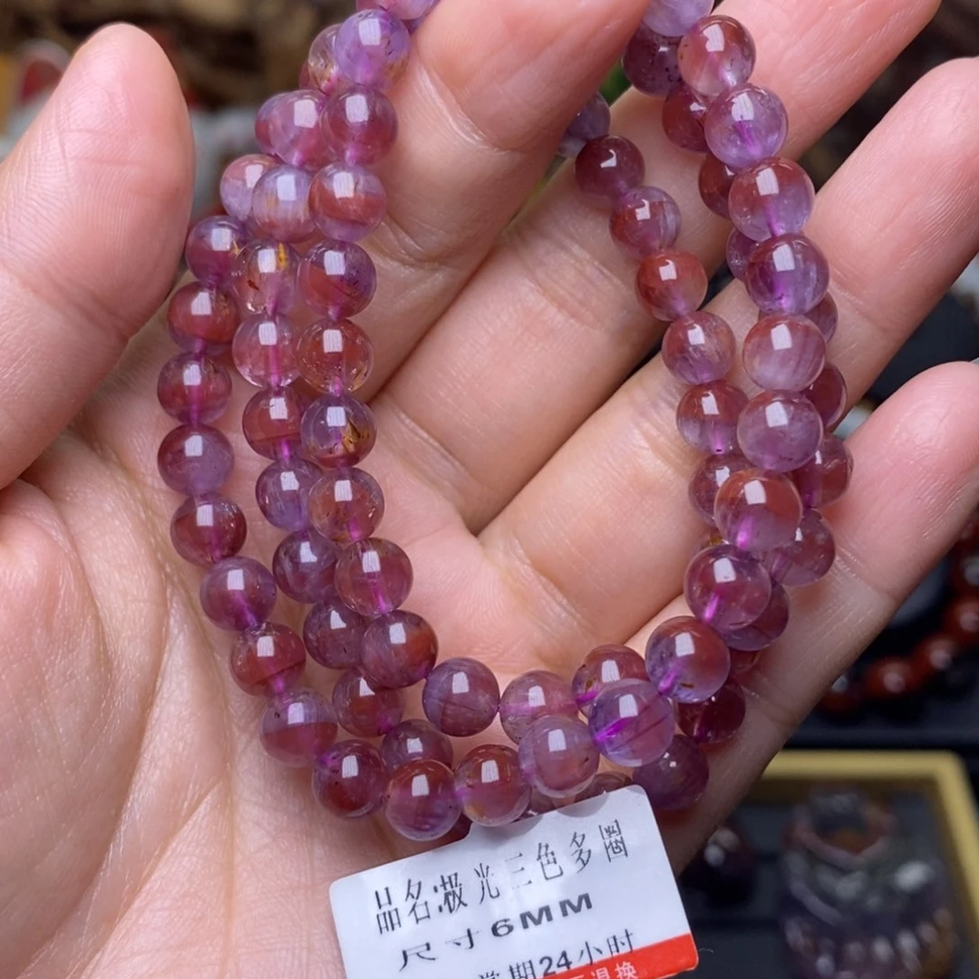 水晶A026极光三色多圈6m未镶嵌