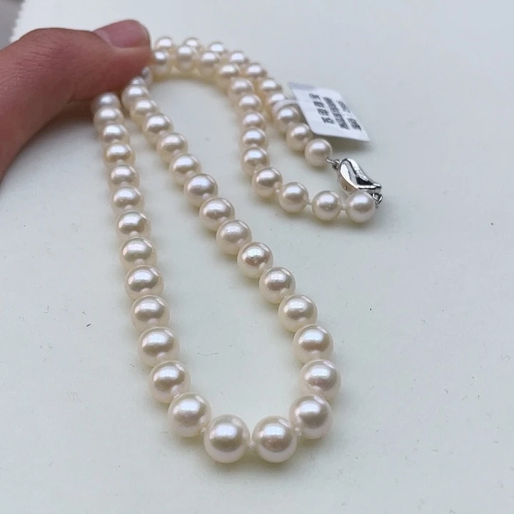 淡水珍珠颈饰银S925镶嵌卡7极光炫彩高品