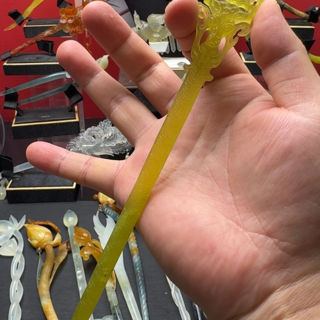 岫玉发饰未镶嵌明君玉簪贼拉好看