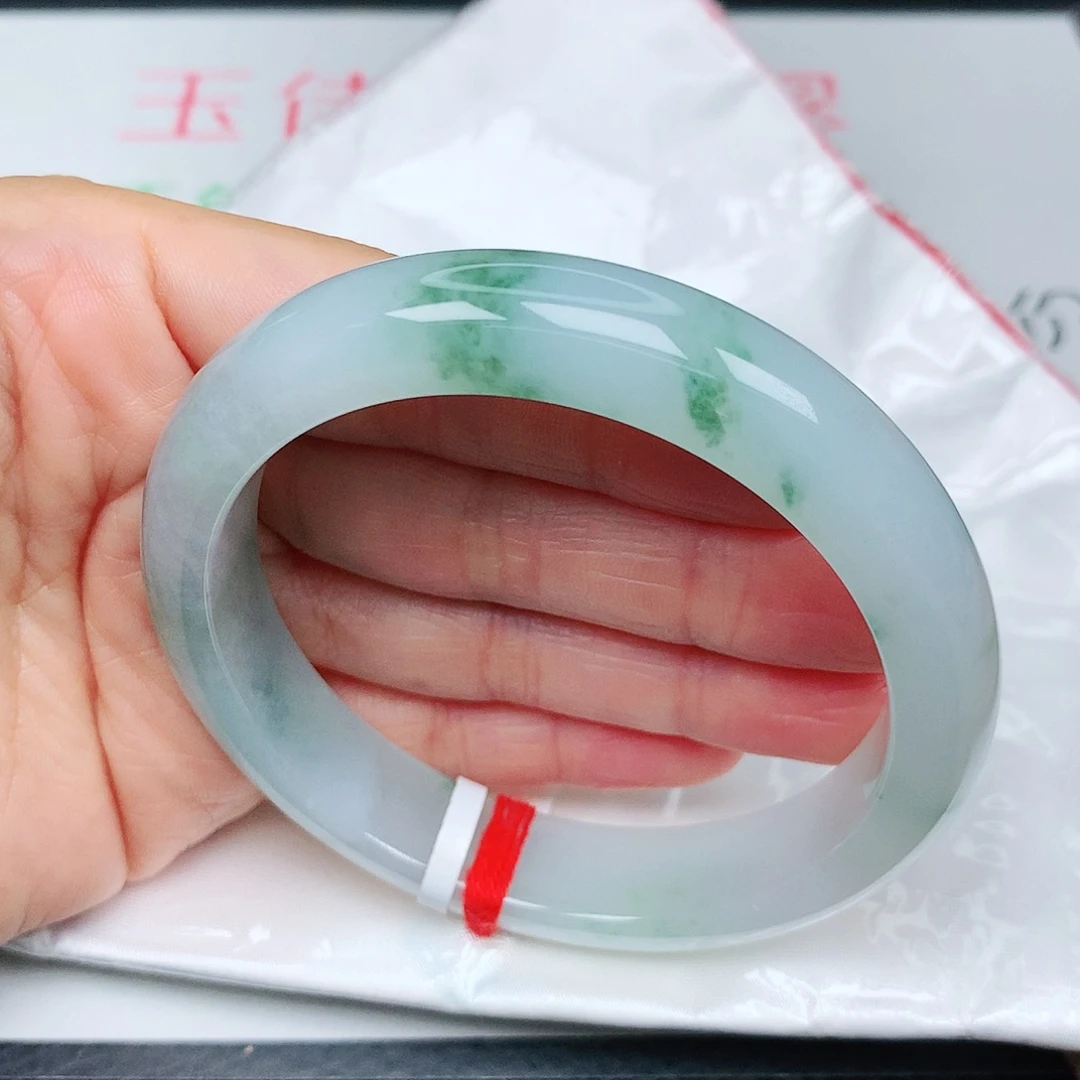 未镶嵌手镯翡翠冰胶飘绿5