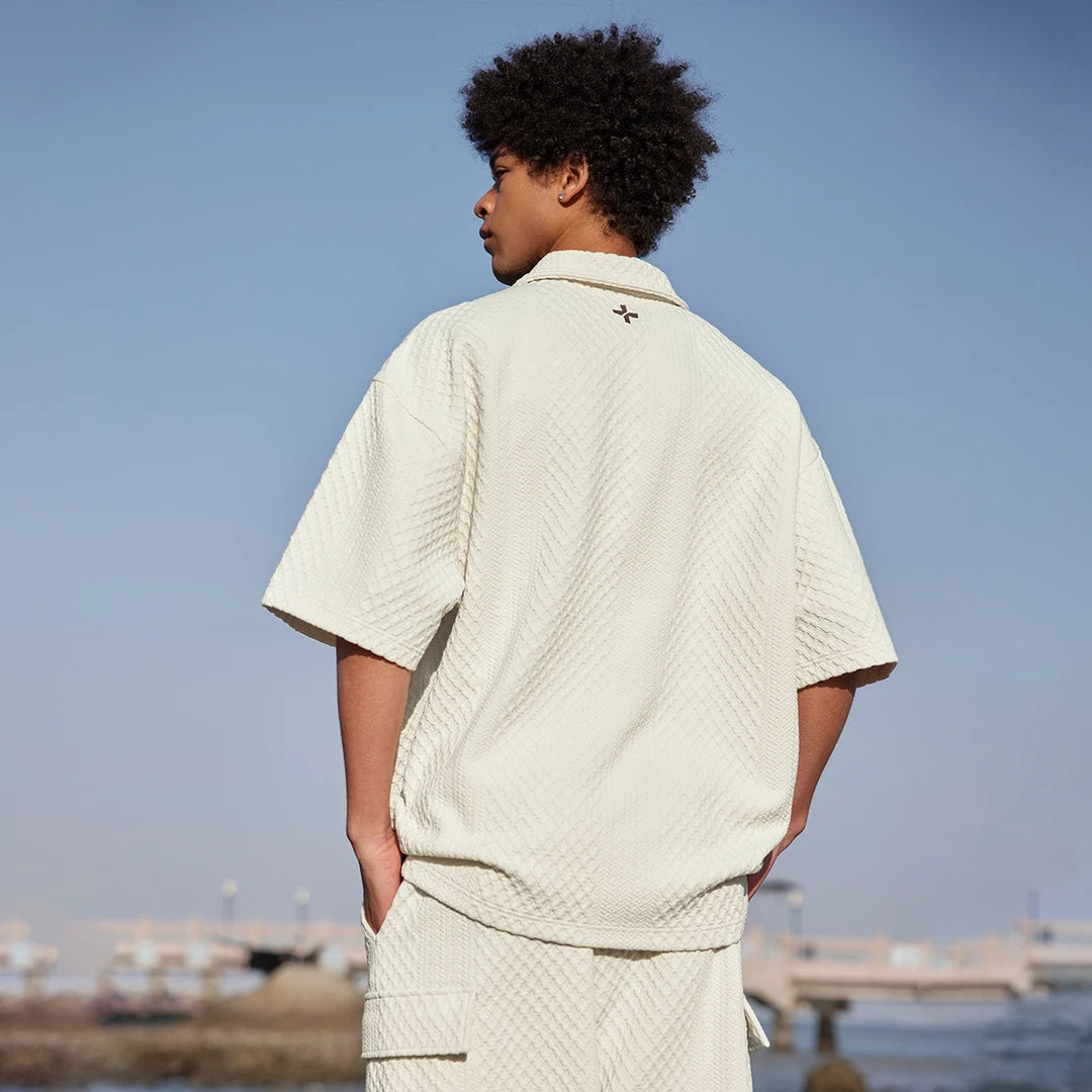 BD.POWER UP+夏季新款肌理感t恤男短裤男简约宽松短袖男套装