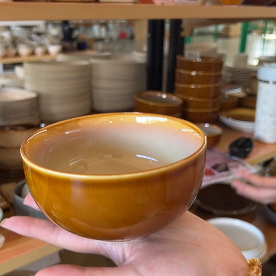 新骨瓷066瑕疵慎拍 曼谷棕 5寸 米饭碗