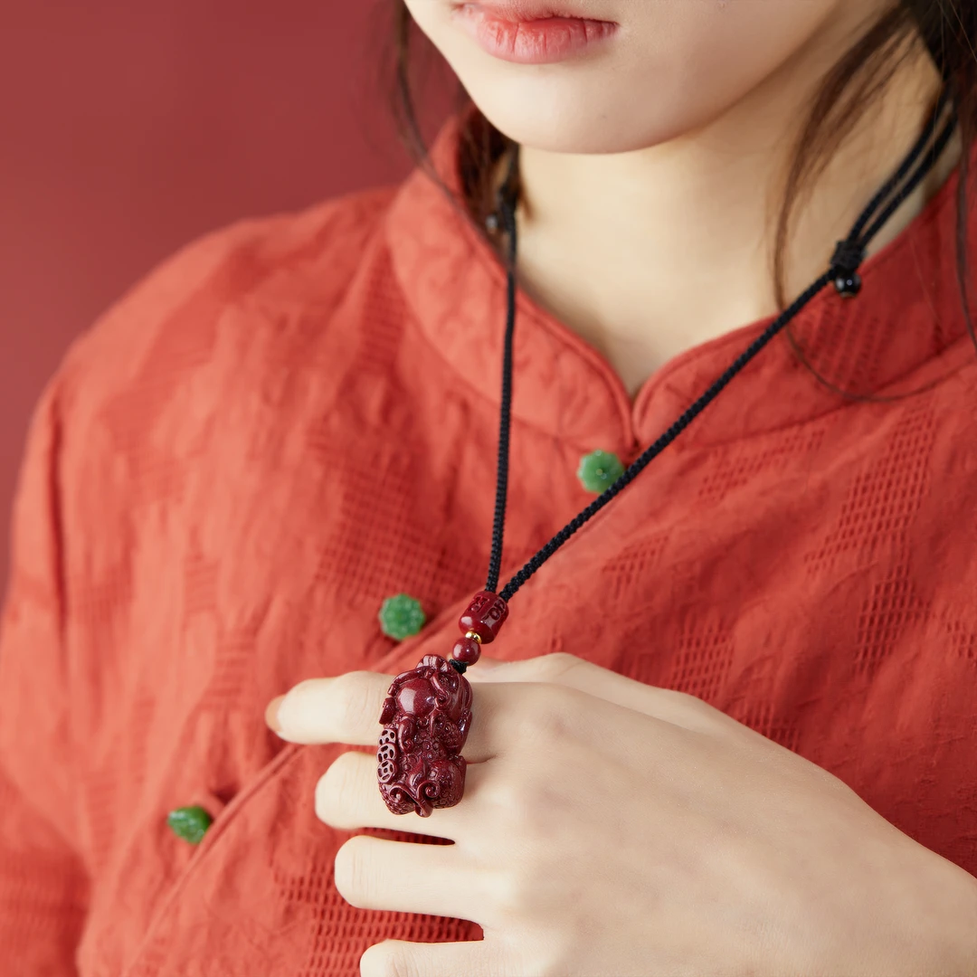 含辰砂工艺品【正品朱砂】朱砂紫金砂单貔貅雕刻挂件