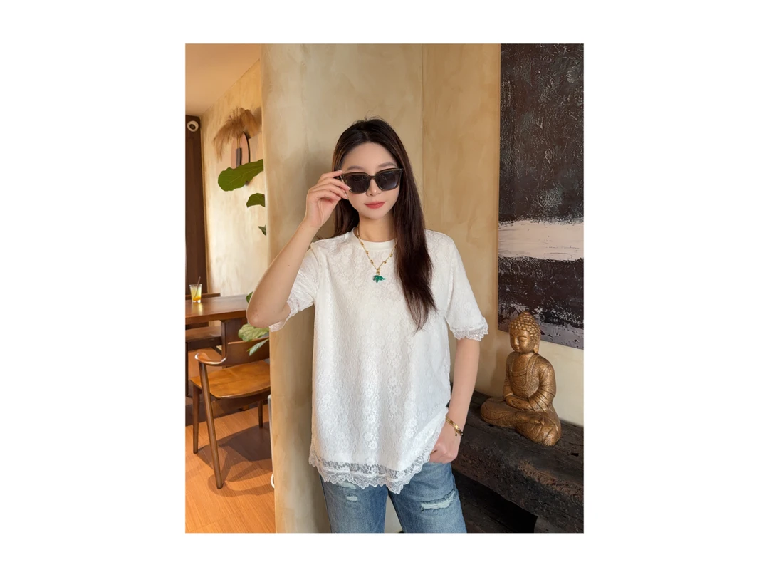 新款“花蕊假日”T恤883#P02461新款千金玛德琳优雅短袖