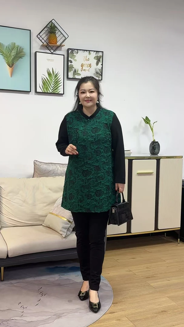 娜丹静原创大码气质秋冬加厚民族风浮雕针织上衣LT95573