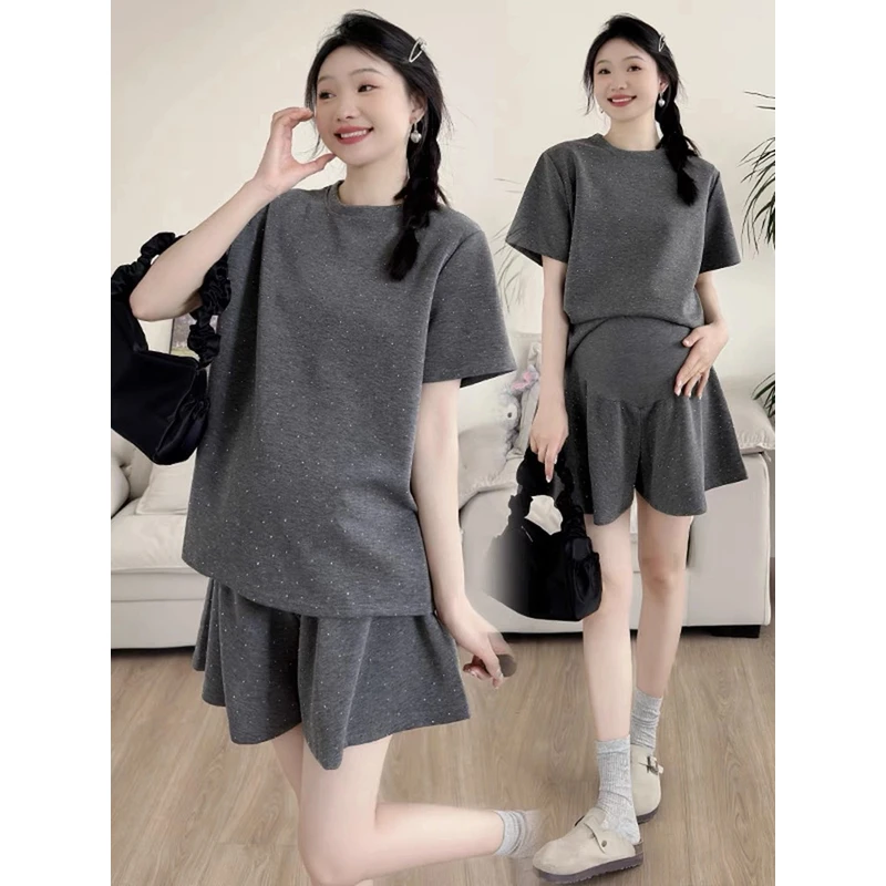 孕妇装夏装高贵上档次孕妇装亮钻网红孕妇装夏季怀孕外穿洋气时髦