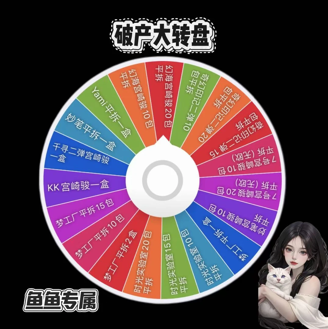 鱼鱼【破产大转盘】宫崎骏系列多品 卡牌盲盒默认代拆