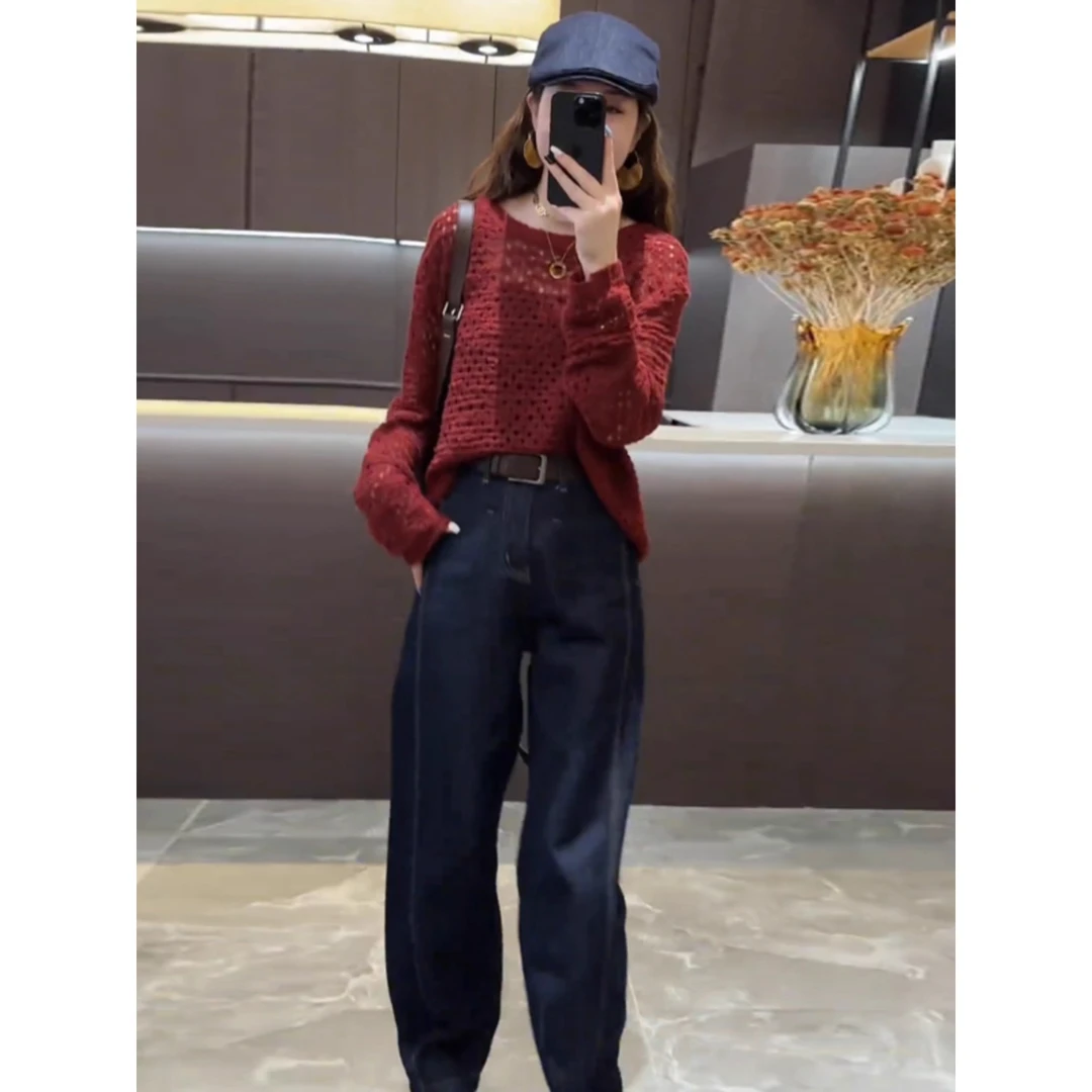 韩系松弛感穿搭套装女2025新款宽松慵懒风气质针织衫高腰阔腿裤子