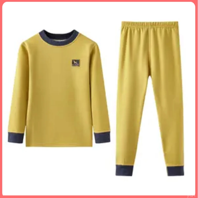 男童7A抗菌羊毛蚕丝德绒中大童男女无痕抗寒打底冬季保暖秋衣秋裤