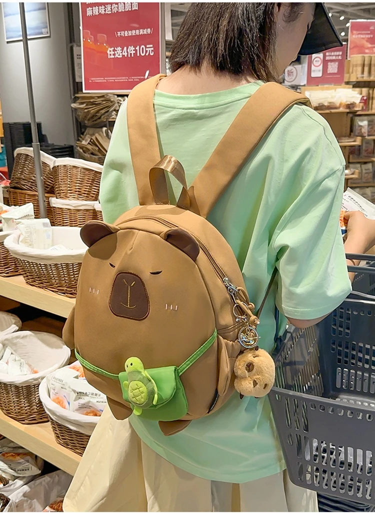 928卡通包包卡皮巴拉背包可爱儿童双肩包新款时尚休闲小书包