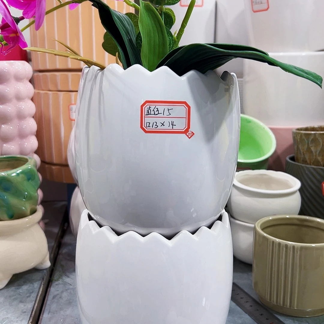 有孔，外贸尾单陶瓷花盆凑单10米包邮