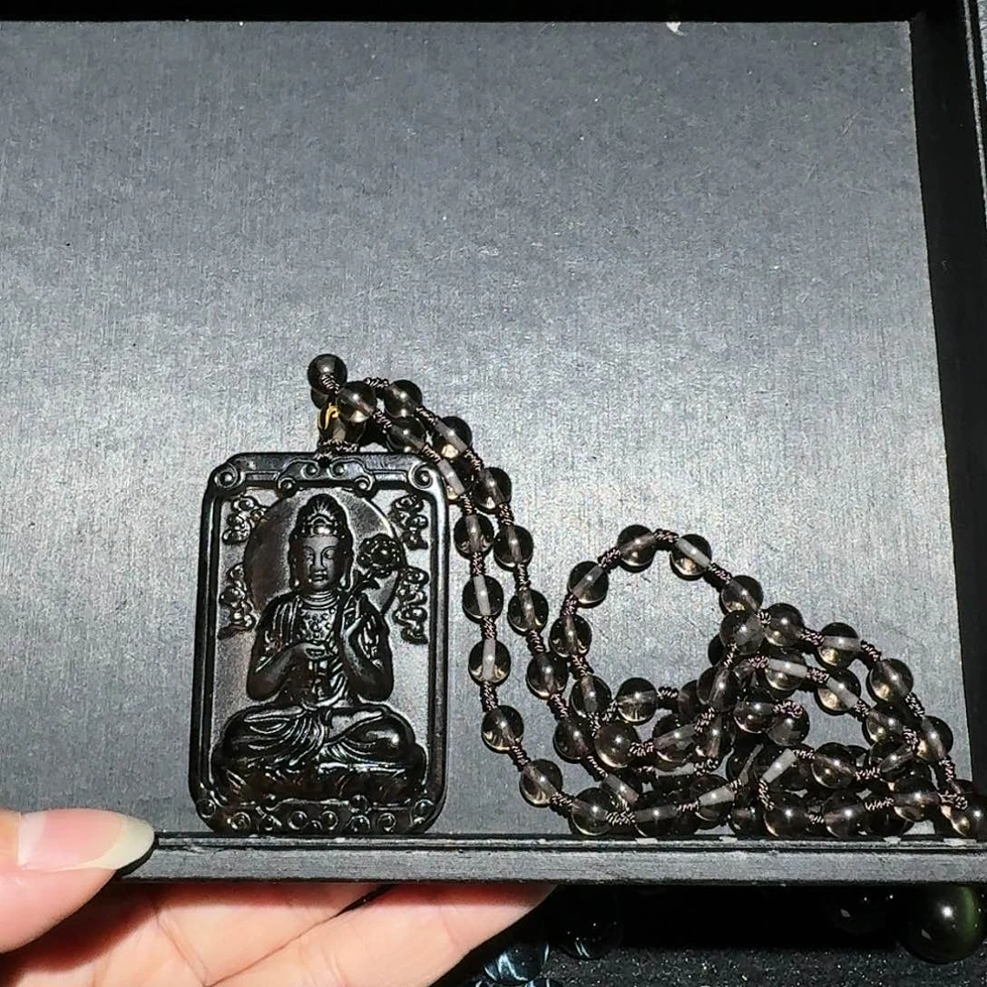 明***风黑曜岩未镶嵌颈饰