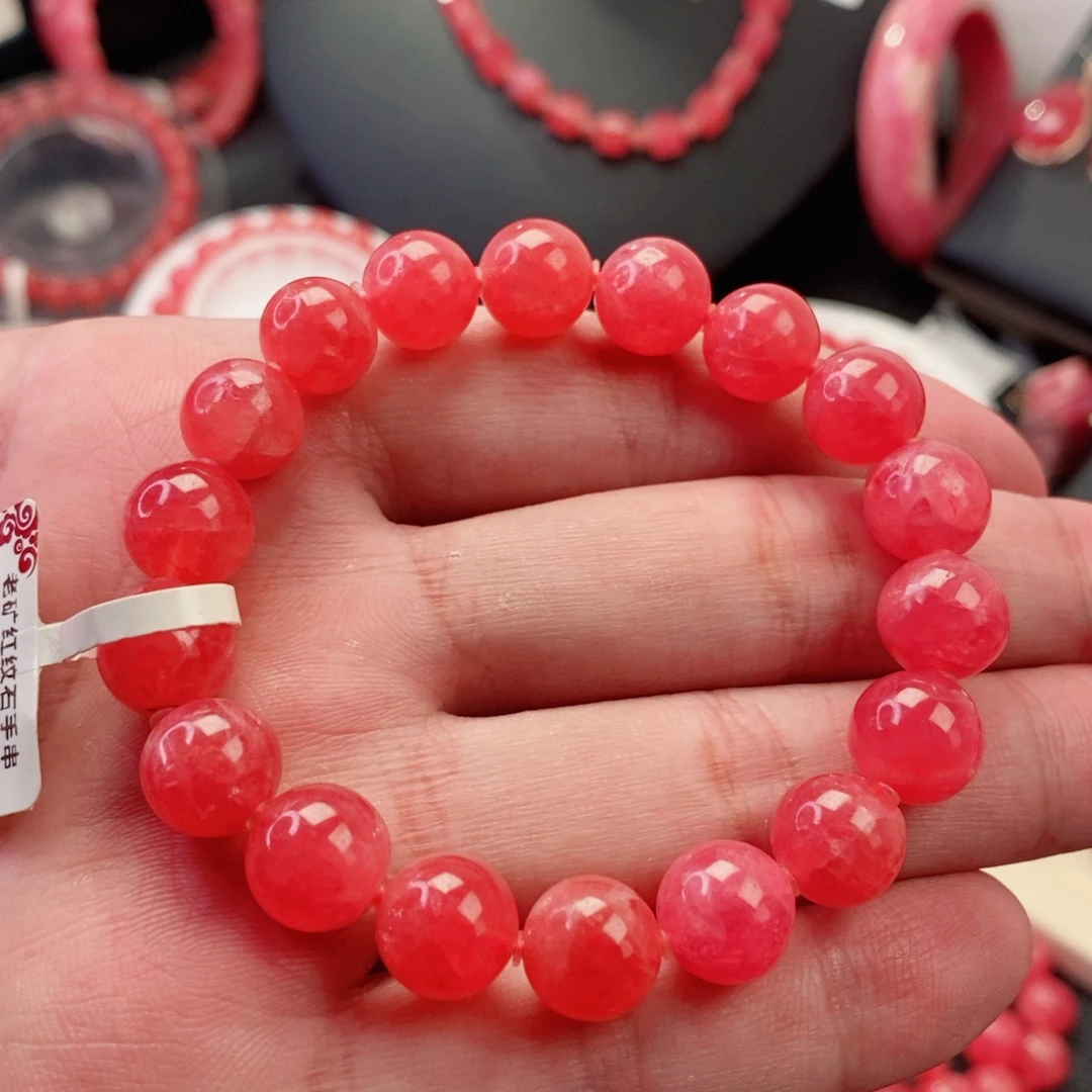 菱锰矿未镶嵌手串超值10mm红纹石手串