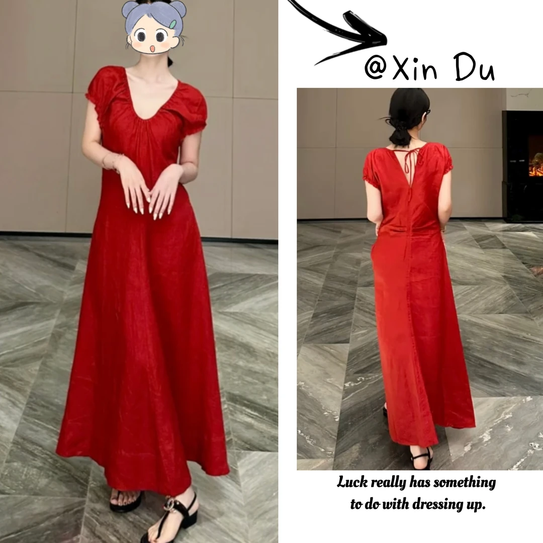 2025夏季新款时尚显瘦气质女士网红洋气连衣裙百搭款D21610