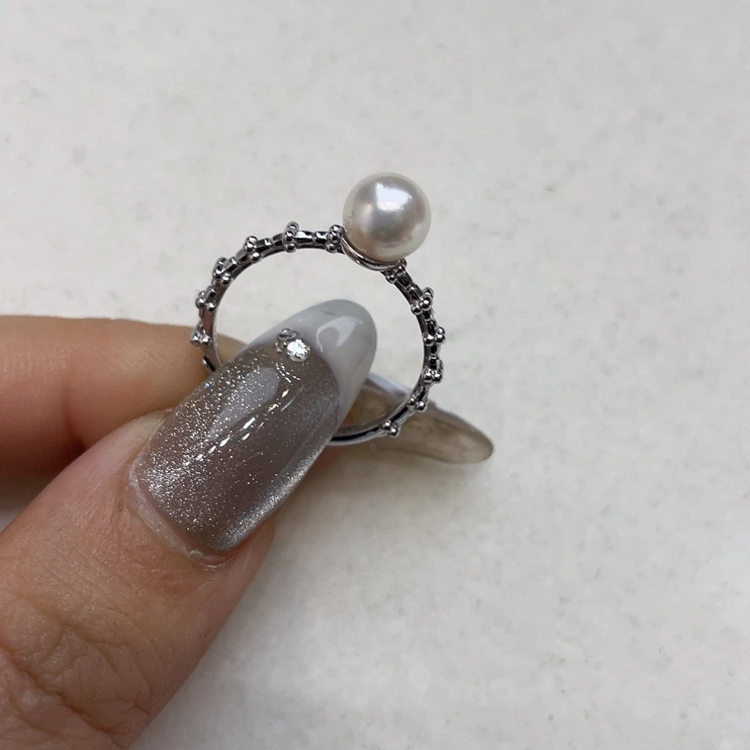 银S925镶嵌海水珍珠戒指