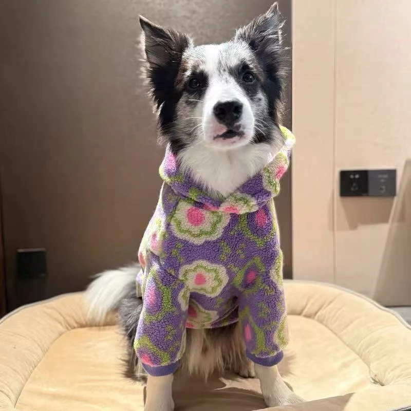 大型犬防掉毛衣服狗狗衣服潮牌加厚冬季保暖衣服中大型犬羊羔毛连