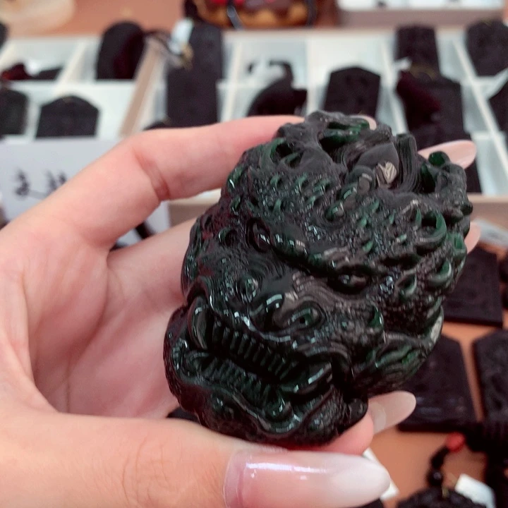 颈饰未镶嵌翡翠天然缅料a货钢琴黑特色题材挂件