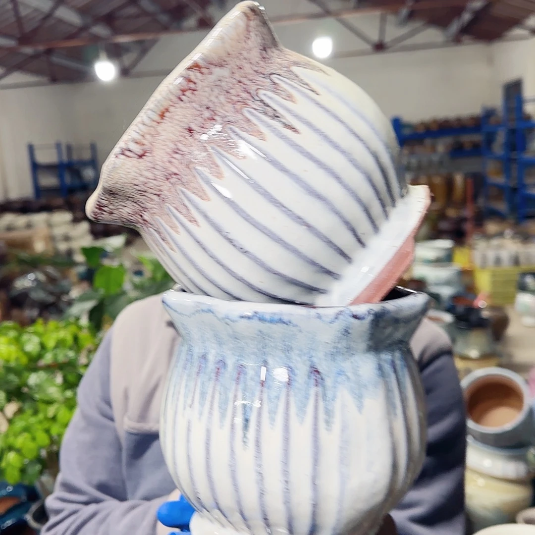 紫砂花盆高15口14