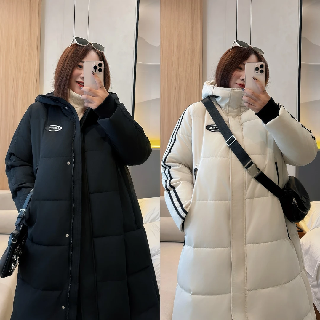 断码捡漏~蒙布朗特 / 韩系撞色修容长款棉服8134花契200斤胖mm