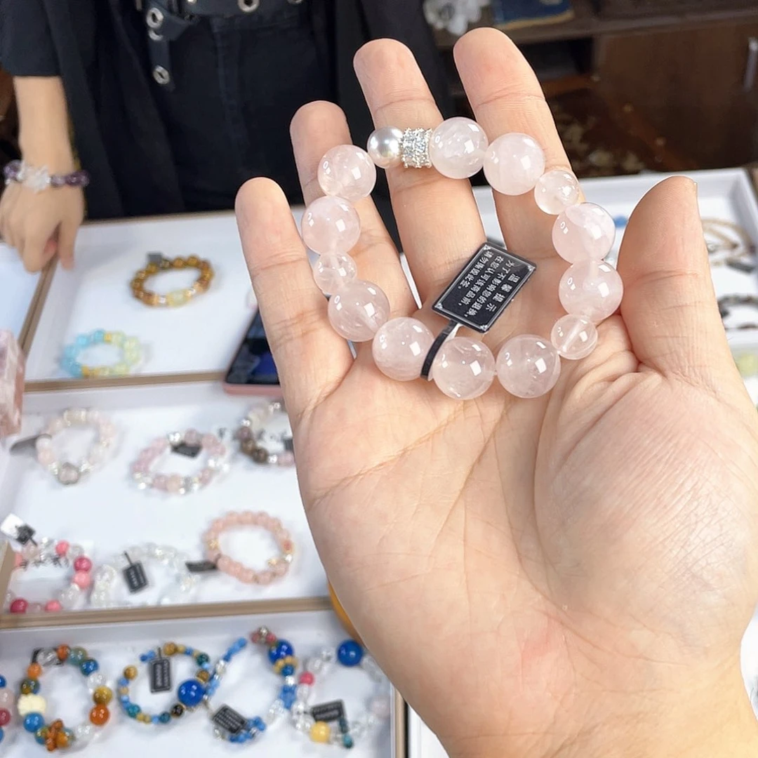 水晶手链银S925镀金镶嵌