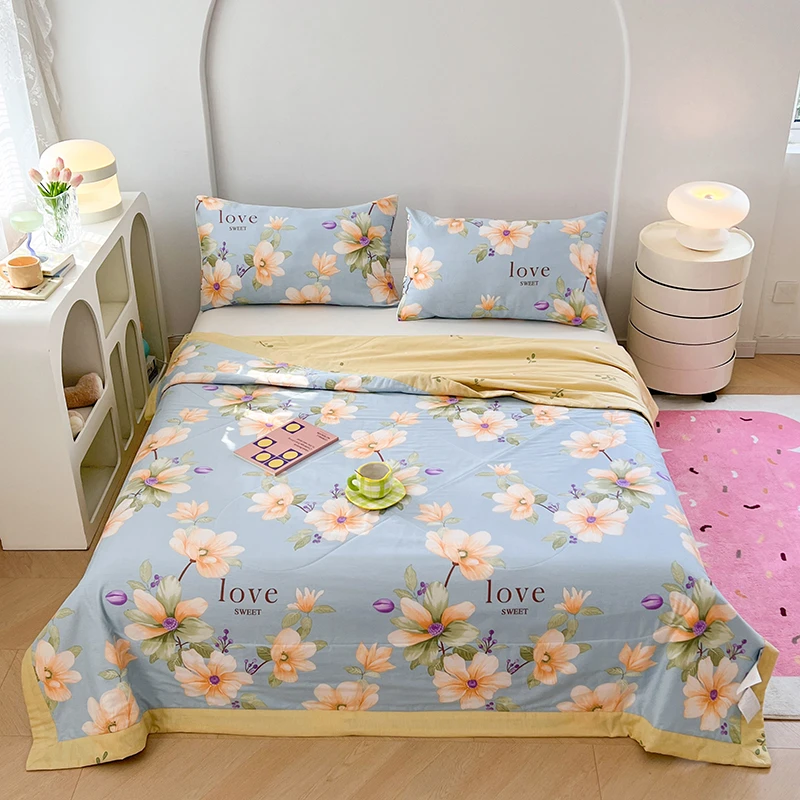 双面款春夏轻盈印花夏被双人被夏被床单被全棉夏凉被空调被