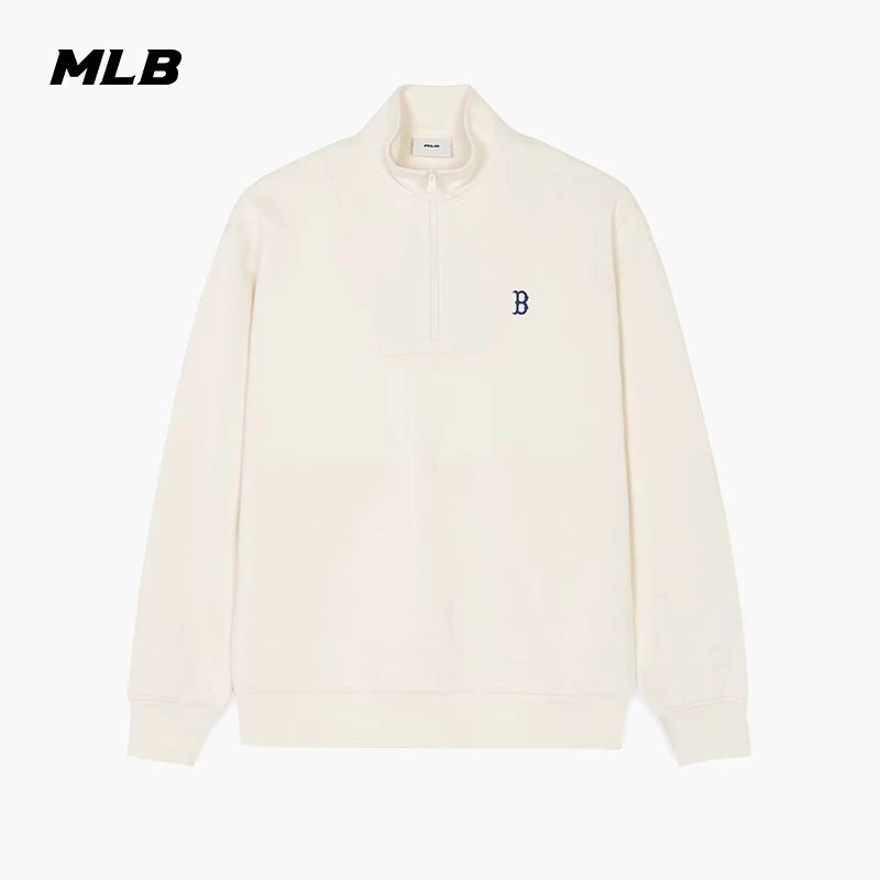 MLB官方男女情侣基础款纯色百搭卫衣立领运动休闲25冬季新款