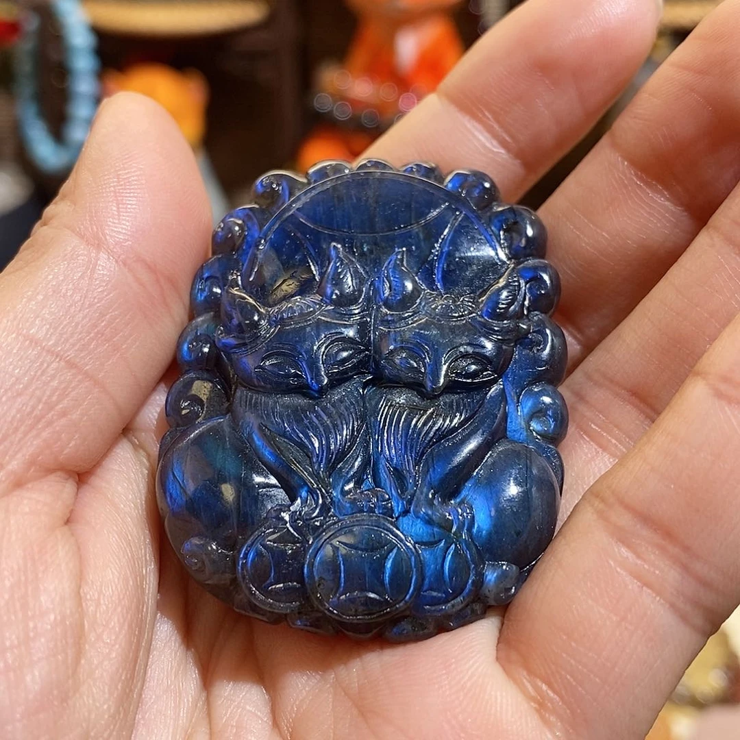 水晶颈饰未镶嵌小****吃吊坠