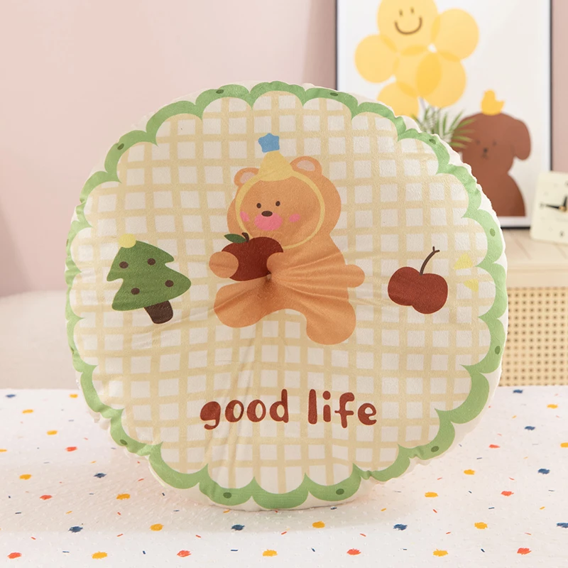 樱桃小熊可爱款圆形椅子坐垫透气居家用儿童女孩榻榻米地板垫子