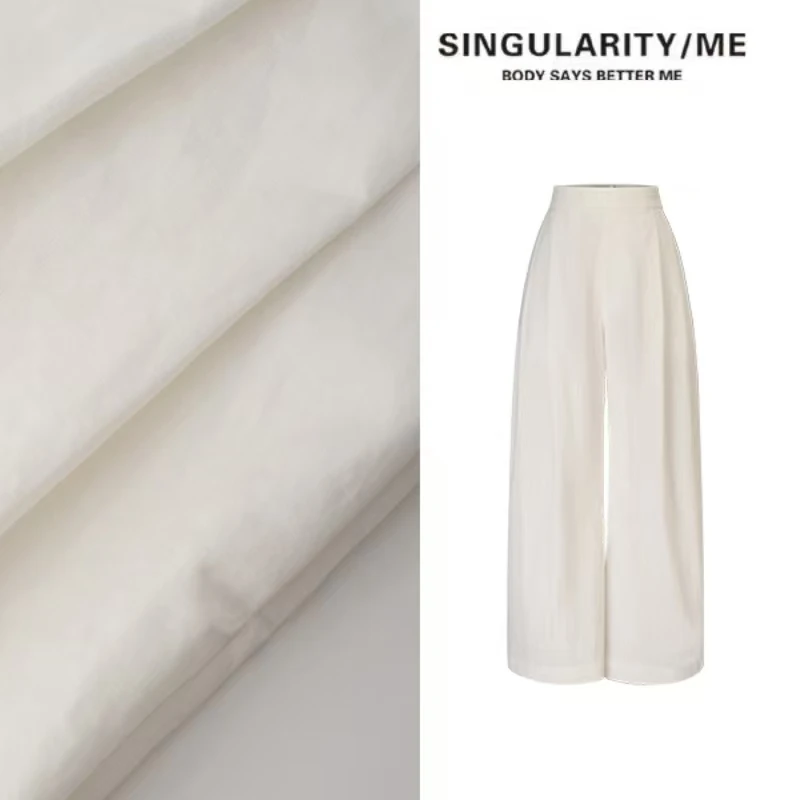 Singularity Me 宽松阔腿高腰休闲捏褶显瘦夏高级休闲裤 6A 7040