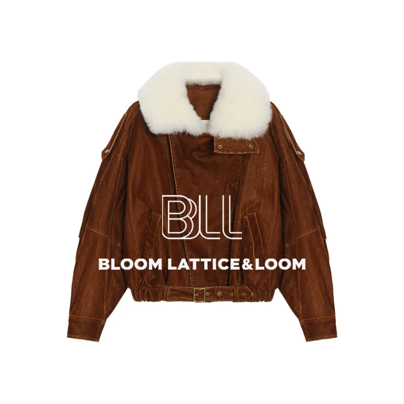 PCNY「枫糖诗行」不理理冬季新款小众女装时尚宽松百搭毛领鹅绒外套