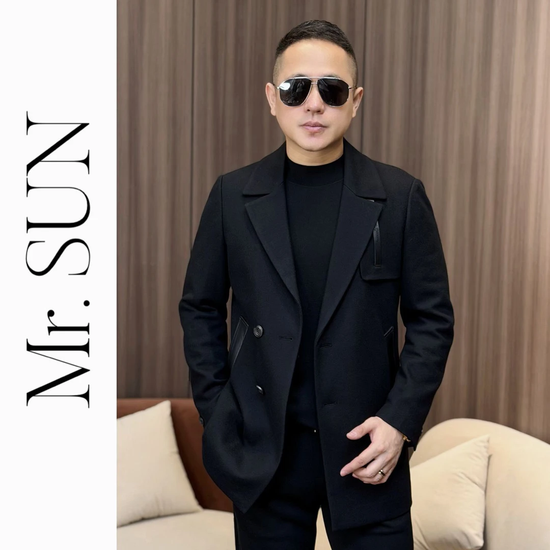 孙先生男装｜高奢款羽绒服内胆羊毛大衣一手长配皮羊毛大衣155017