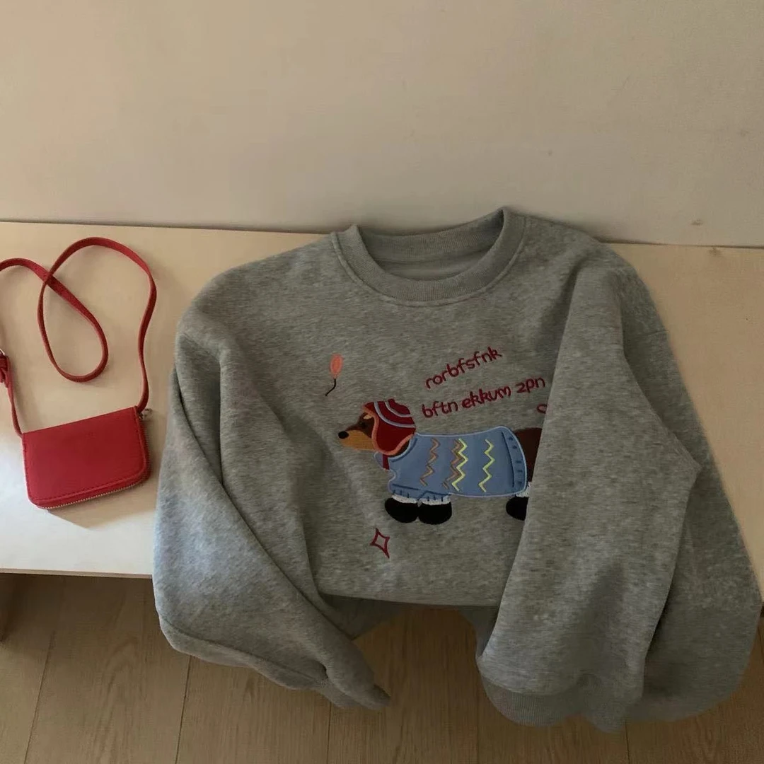 小版红帽狗加绒卫衣时尚卡通百搭