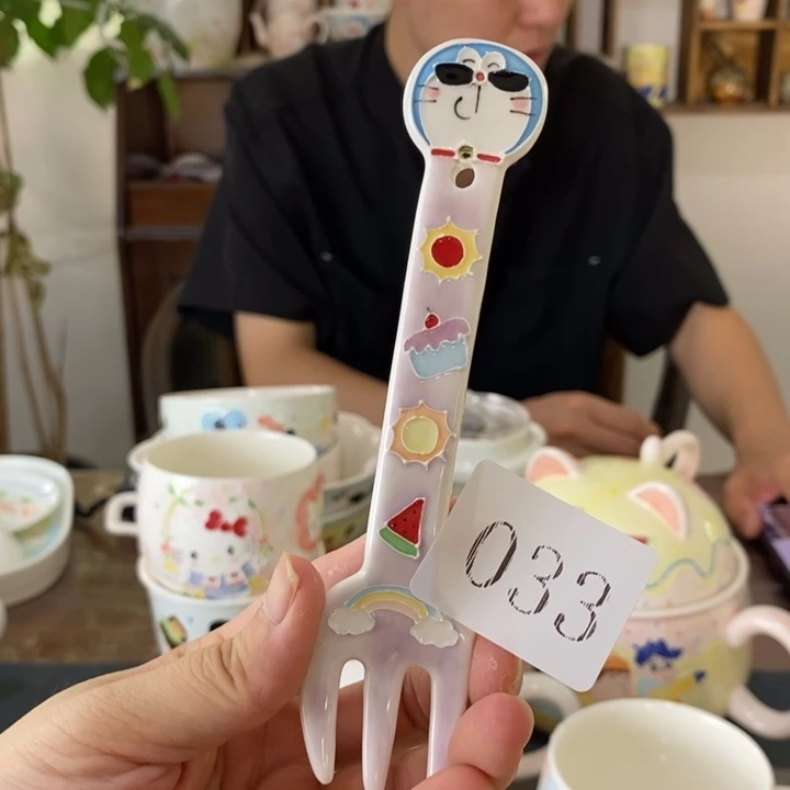 瓷片景德镇釉下彩手绘