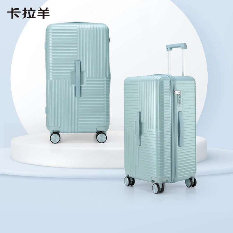 【新色首发】卡拉羊魔方体行李箱大容量结实耐用全新雅川青色CX8125