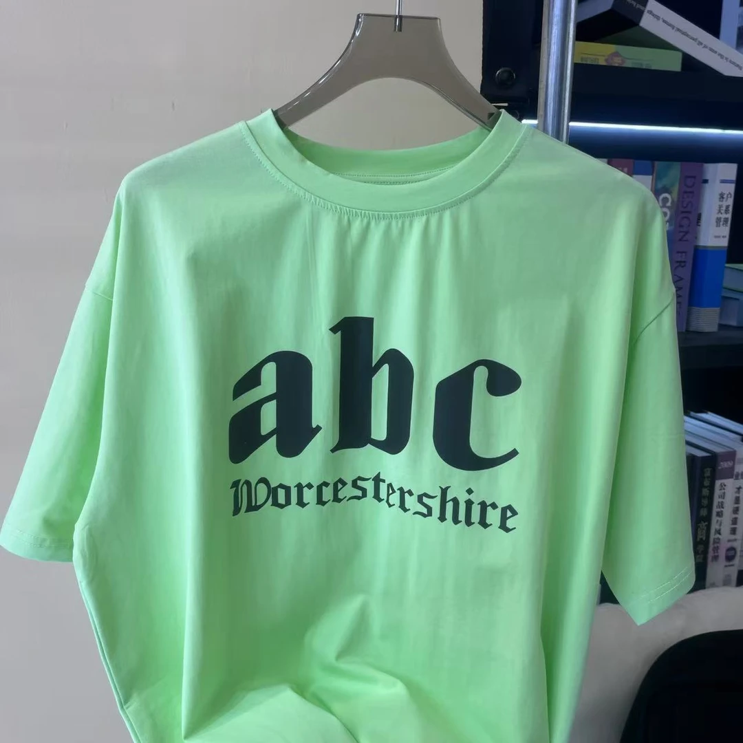 A016浅绿色青少年时尚潮流休闲短袖T恤