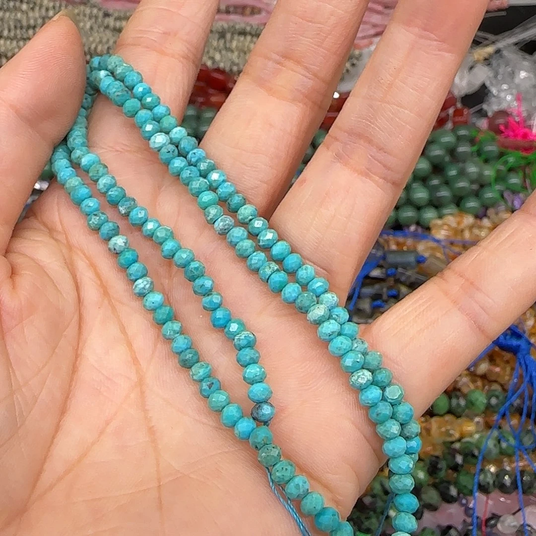 玛瑙/玉髓合金珠宝半成品3mm切面算盘一条010