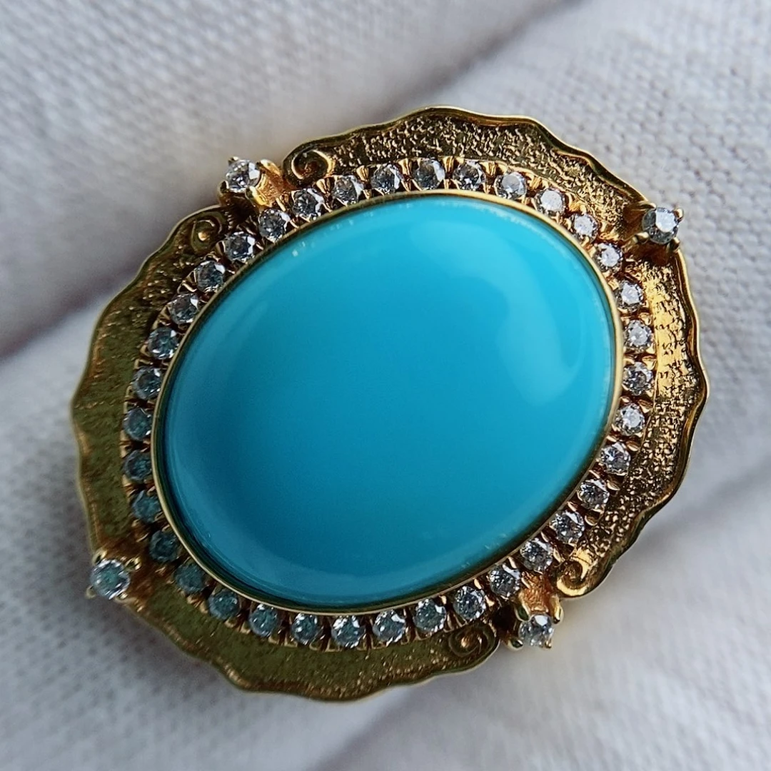 绿松石18K金镶嵌戒指