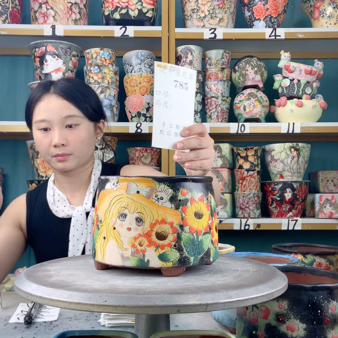 景德镇手工花盆785