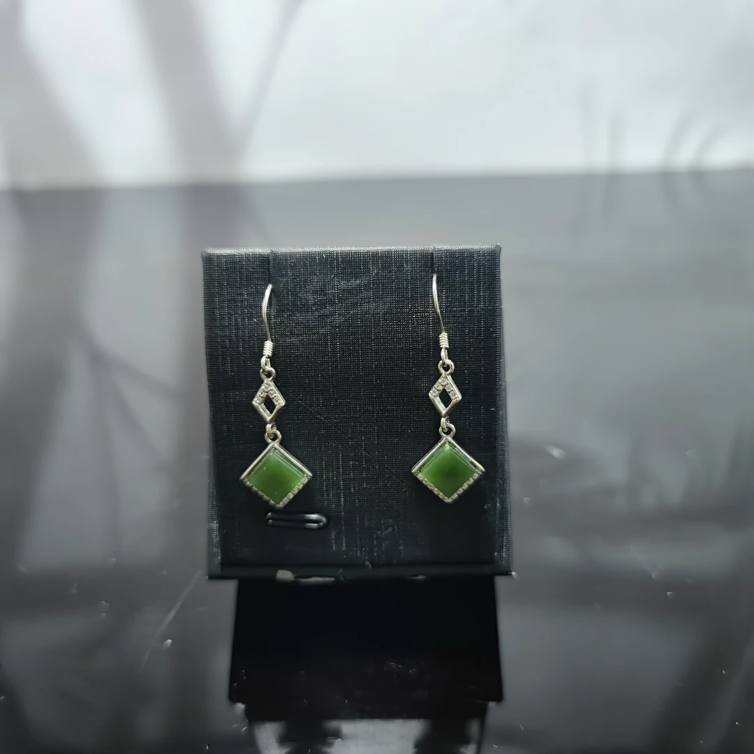 P和田玉碧玉耳饰3138