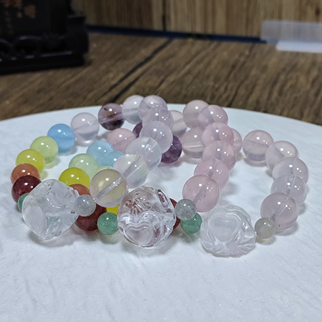 【小院甄选】原创粉水晶单圈手链 多样性发一件  2207BB