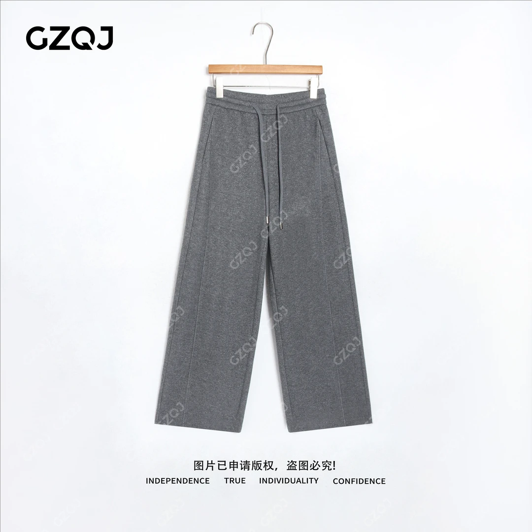 老琴私服【松弛漫游】琥珀流光风绵羊毛显瘦休闲阔腿卫裤子秋冬0812