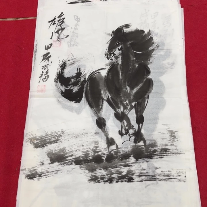 国画花鸟等图案和三开