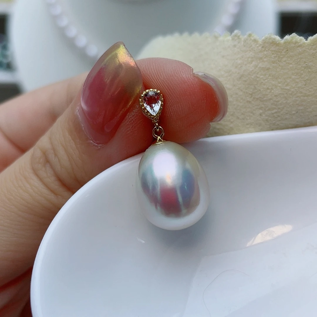 颈饰18K金镶嵌海水珍珠w49