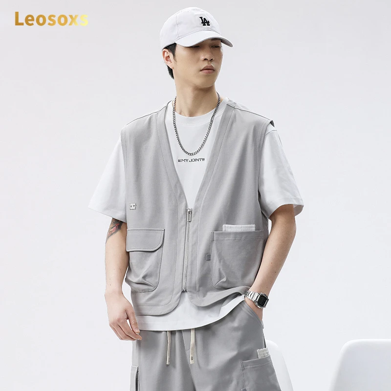 户外工装马甲夏季薄款马甲男2025新款宽松大码休闲潮流百搭大口袋