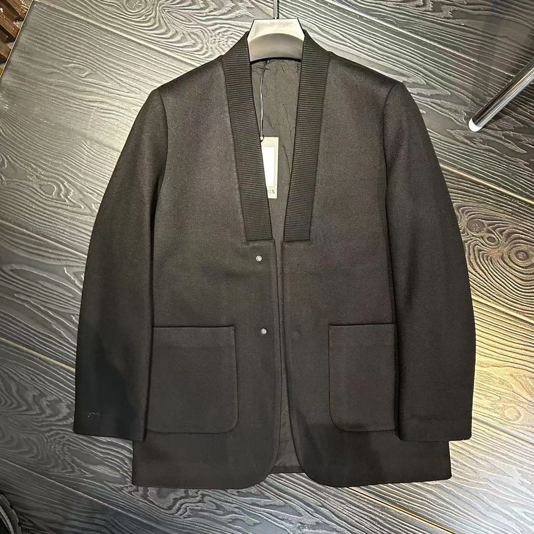 【轻奢】秋冬新款高品质毛呢大衣简约百搭3635