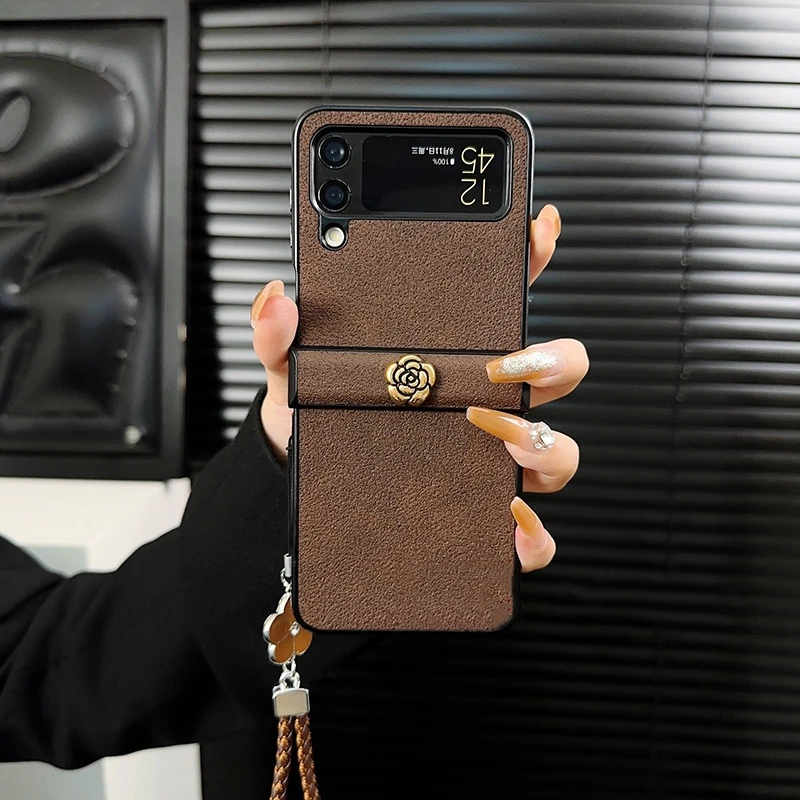 ins美拉德风樱声适用三星zflip6手机壳月坑系列硅胶flip5/4折叠屏