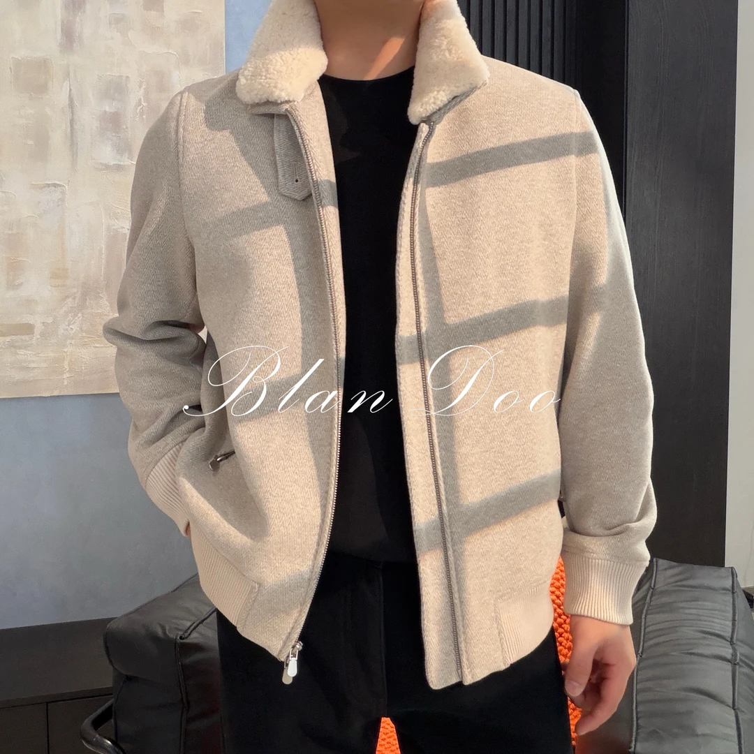BLANDOO "鹅绒暖意" 高品质羊羔毛立领鹅绒服Y670