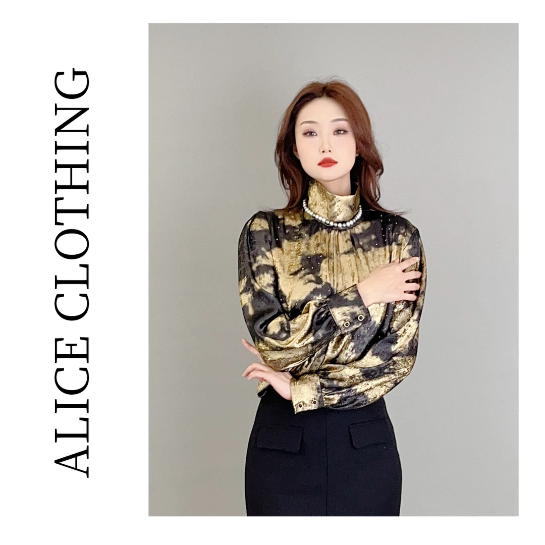 2 alicelulu “金粉世家”时尚上衣晕染工艺 优雅贵气 S2136172B