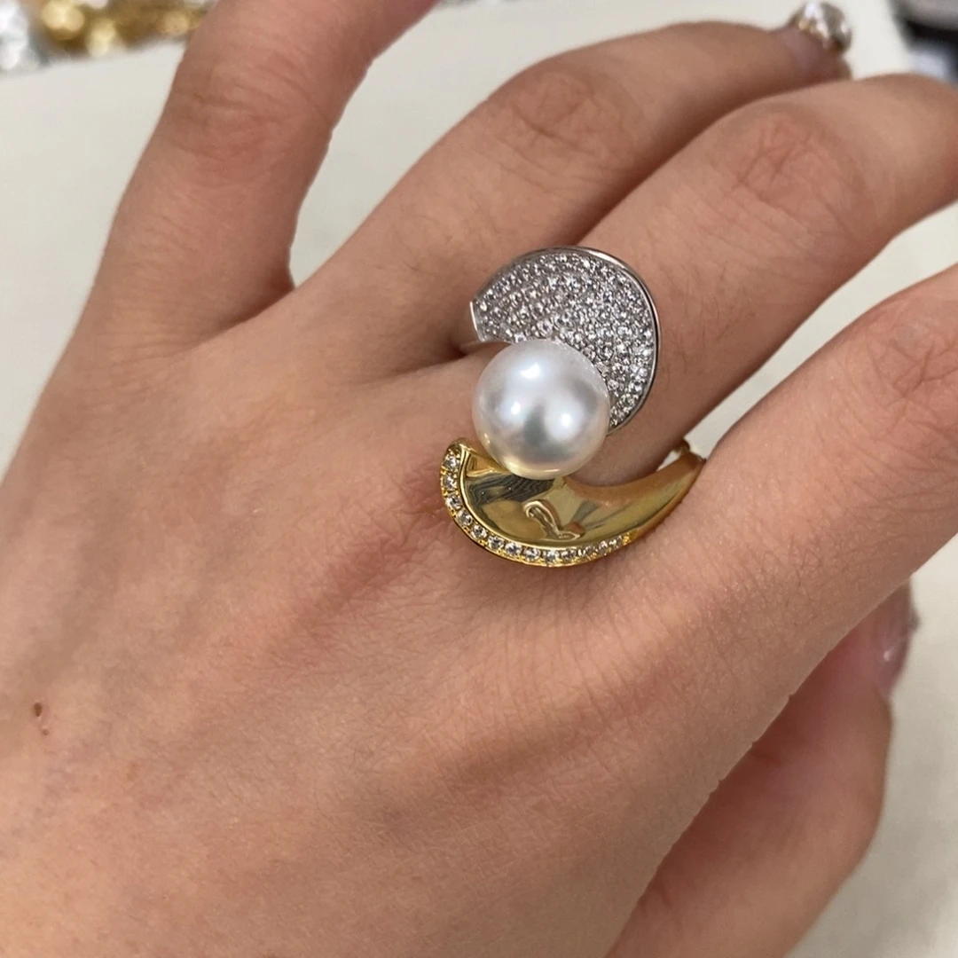 海水珍珠戒指银S925镶嵌