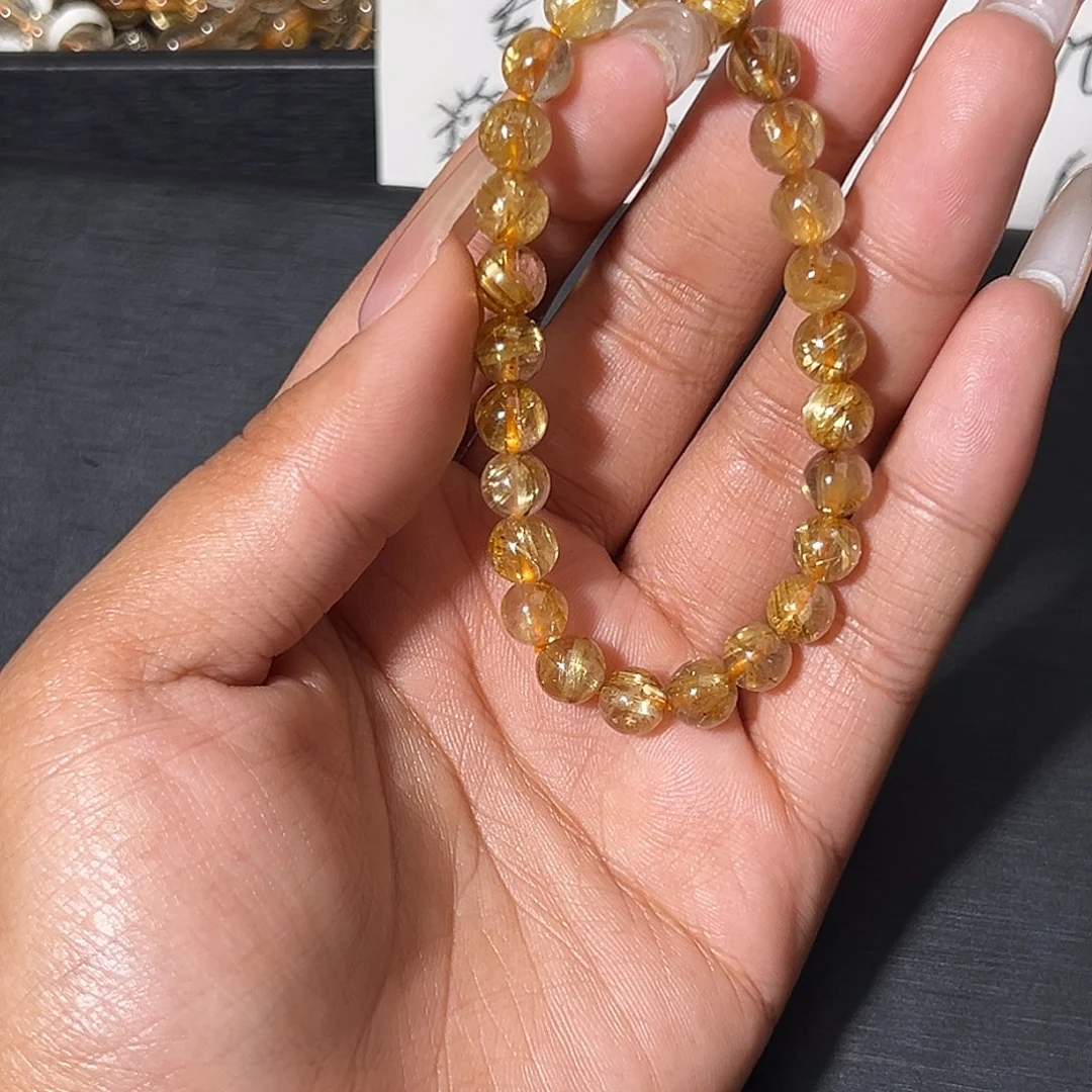 发晶手链未镶嵌天然金发晶